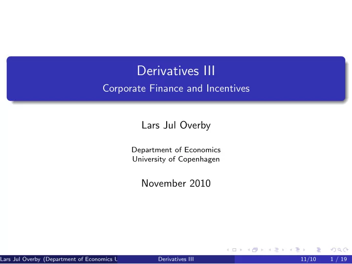 derivatives iii