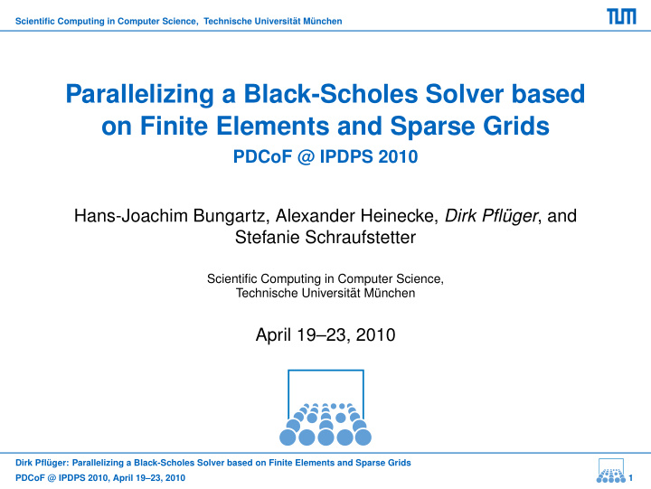parallelizing a black scholes solver based on finite
