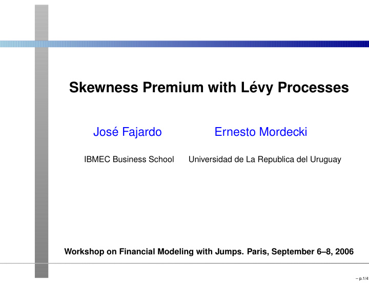 skewness premium with l evy processes