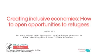 Cre  Creat  ating  ing in  incl  clusi  usive  ve ec  econo  onomies:  mies: Ho  How  w  to  to op