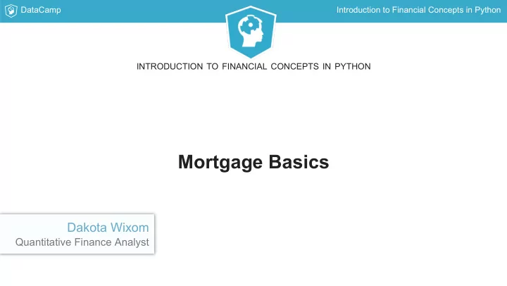 mortgage basics