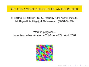 W HERE DOES IT COME FROM ? W ORDS 05 E. Barcucci, R. Pinzani, M. Poneti, Exhaustive generation