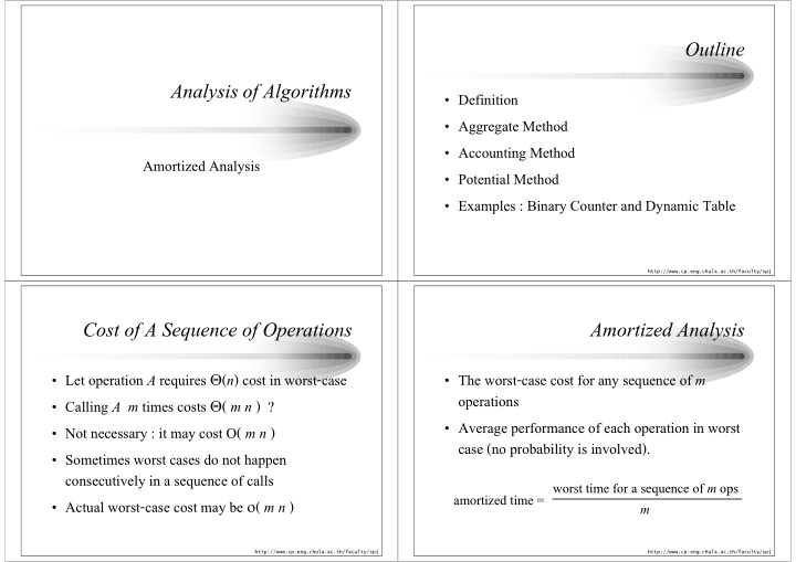 outline analysis of algorithms