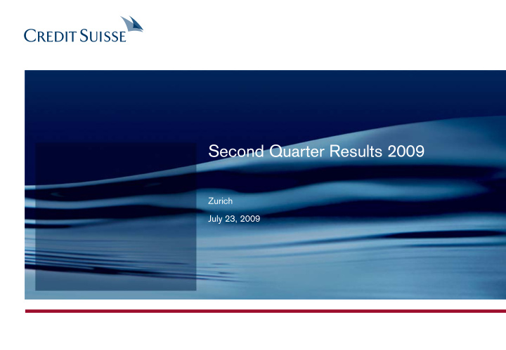 second quarter results 2009