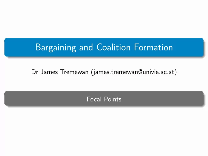 bargaining and coalition formation