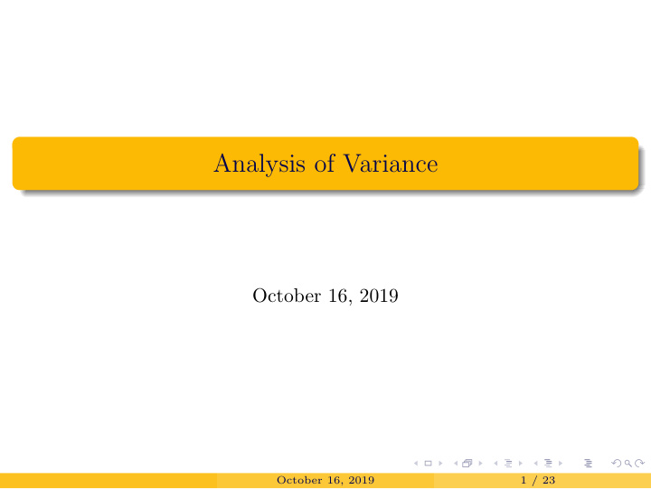 analysis of variance