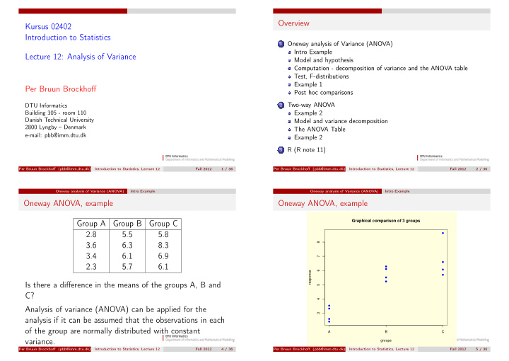 overview kursus 02402 introduction to statistics