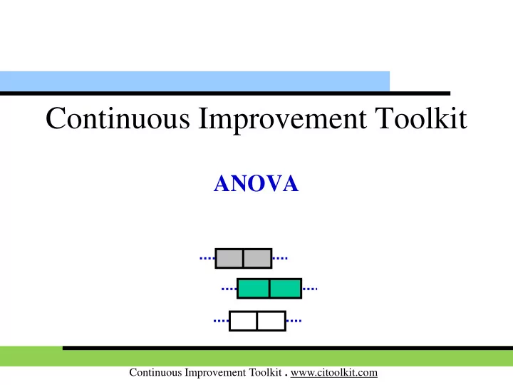 continuous improvement toolkit