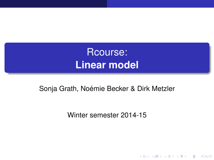 rcourse linear model