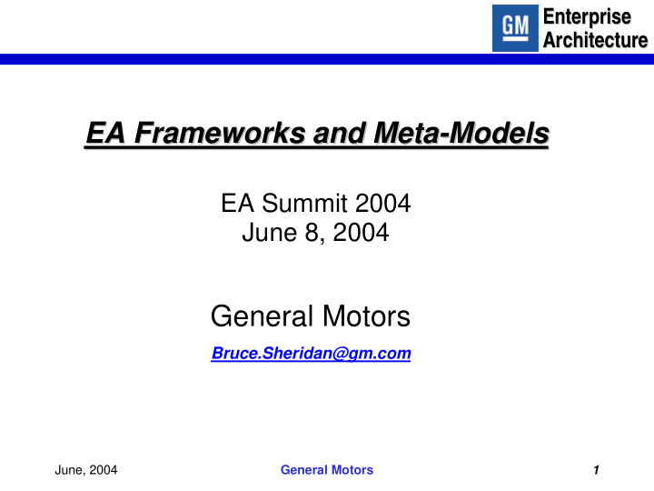 ea frameworks and meta models models ea frameworks and