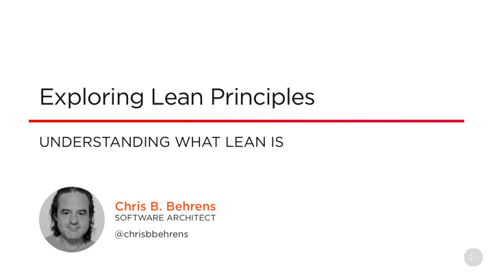 exploring lean principles