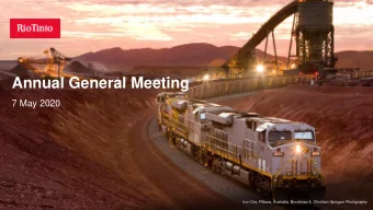 Annual General Meeting  7 May 2020 Iron Ore, Pilbara, Australia, Brockman 4, Christian Sprogoe