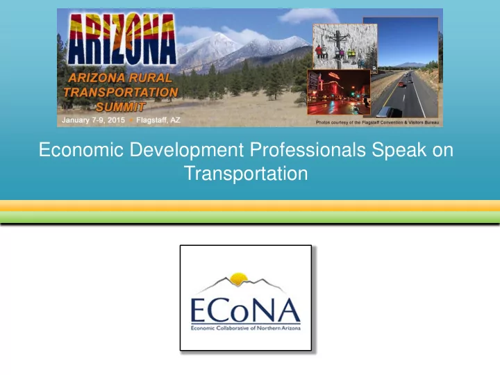 economic development professionals speak on