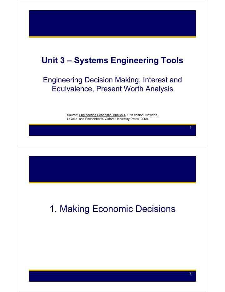 1 making economic decisions