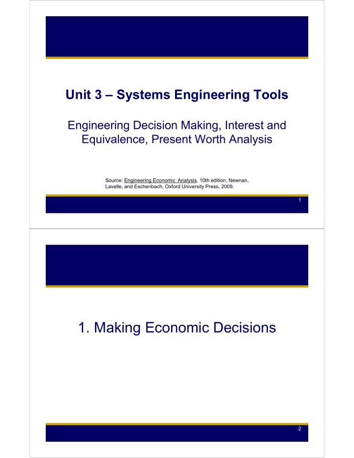 1 making economic decisions