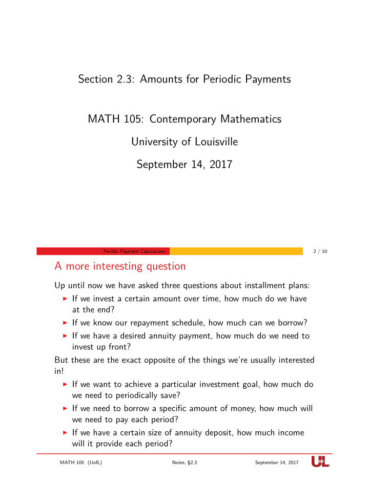 section 2 3 amounts for periodic payments math 105