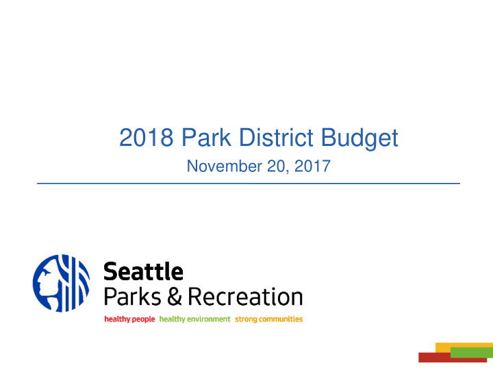 2018 park district budget