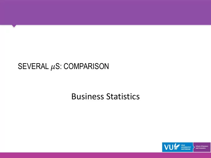 business statistics