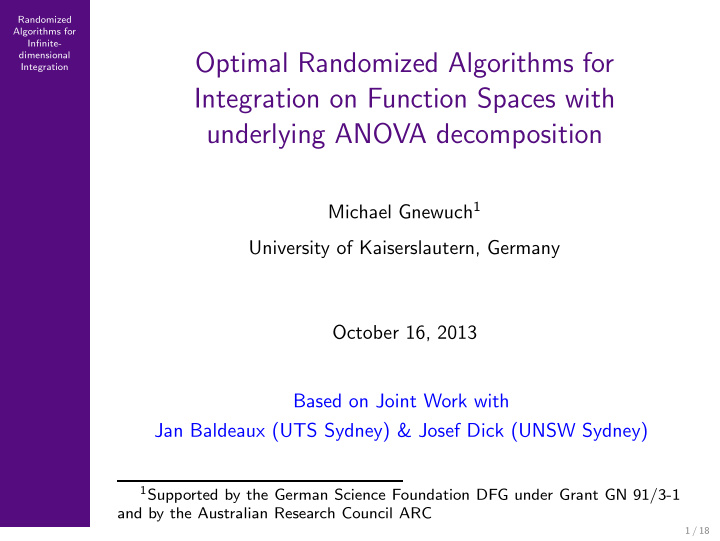 optimal randomized algorithms for