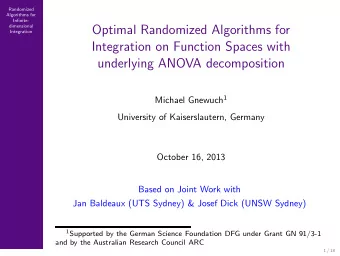 Optimal Randomized Algorithms for  Integration  Integration on Function Spaces with  underlying