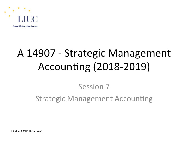a 14907 strategic management accoun6ng 2018 2019