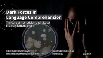 Dark Forces in  Language Comprehension  The Case of Neuroticism and Disgust  in a Pupillometry