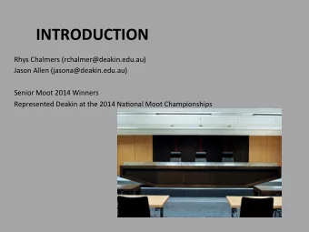 INTRODUCTION    Rhys  Chalmers  (rchalmer@deakin.edu.au)    Jason  Allen