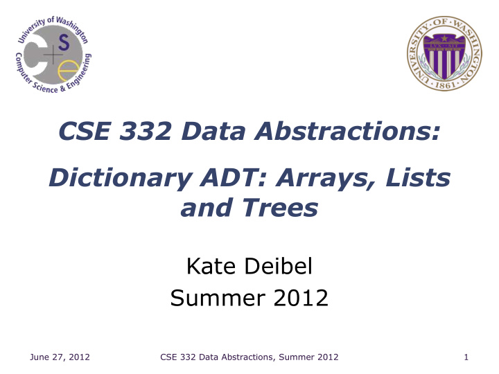 cse 332 data abstractions