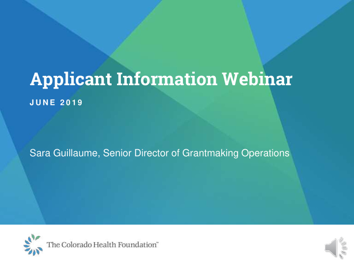 applicant information webinar