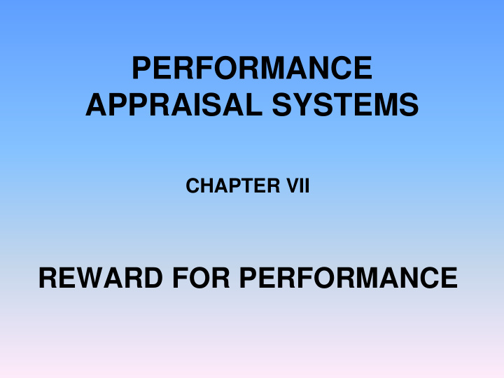 performance appraisal systems