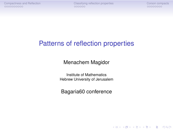 patterns of reflection properties