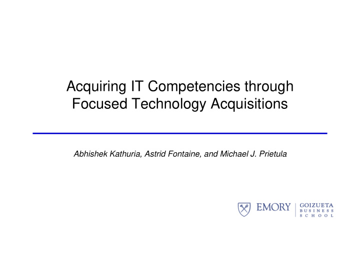 acquiring it competencies through focused technology