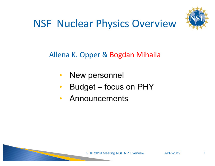 nsf nuclear physics overview