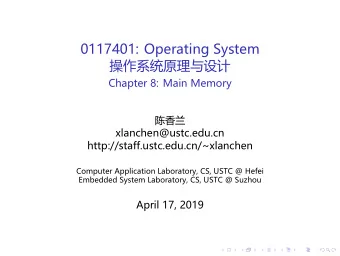 0117401: Operating System    Chapter 8: Main Memory