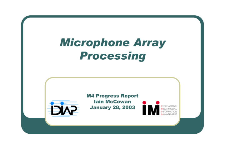 microphone array processing