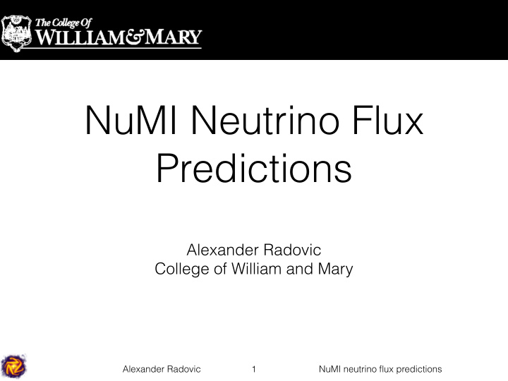 numi neutrino flux predictions