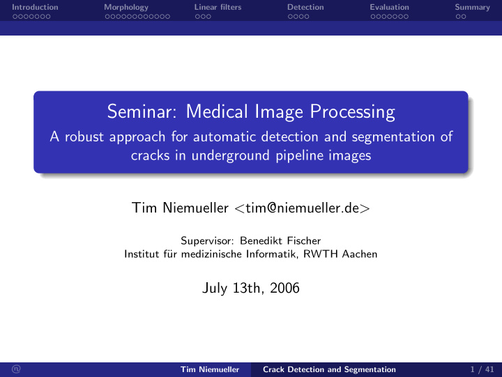 seminar medical image processing