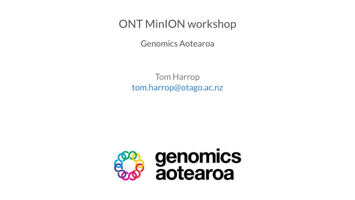 ont minion workshop