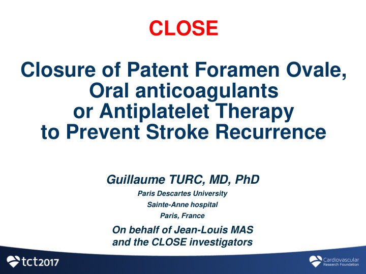 close closure of patent foramen ovale