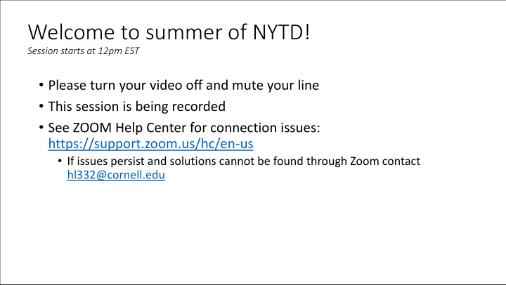 welcome to summer of nytd