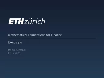 Mathematical Foundations for Finance  Exercise 4  Martin Stefanik  ETH Zurich  Arbitrage