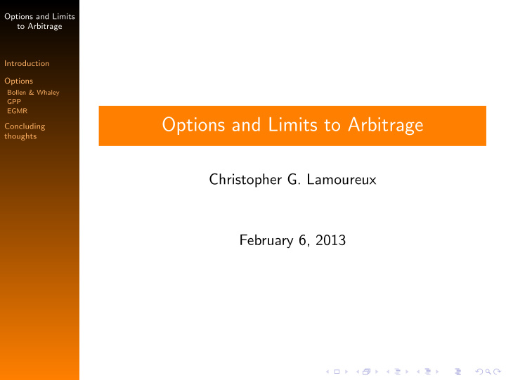 options and limits to arbitrage