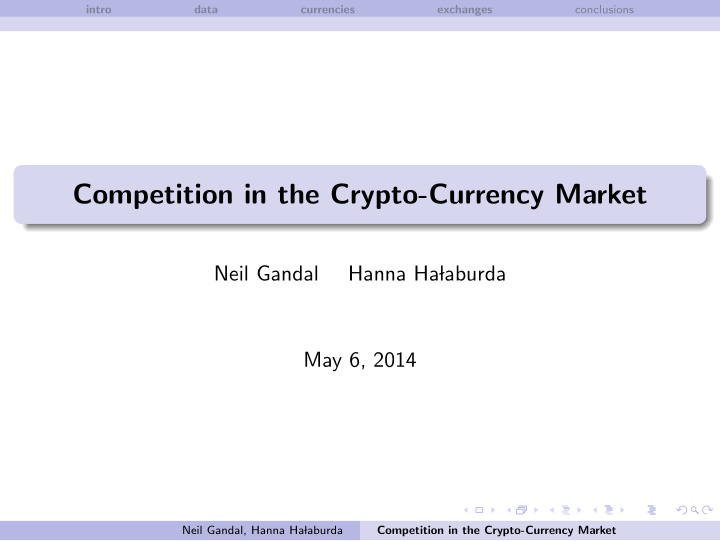 competition in the crypto currency market
