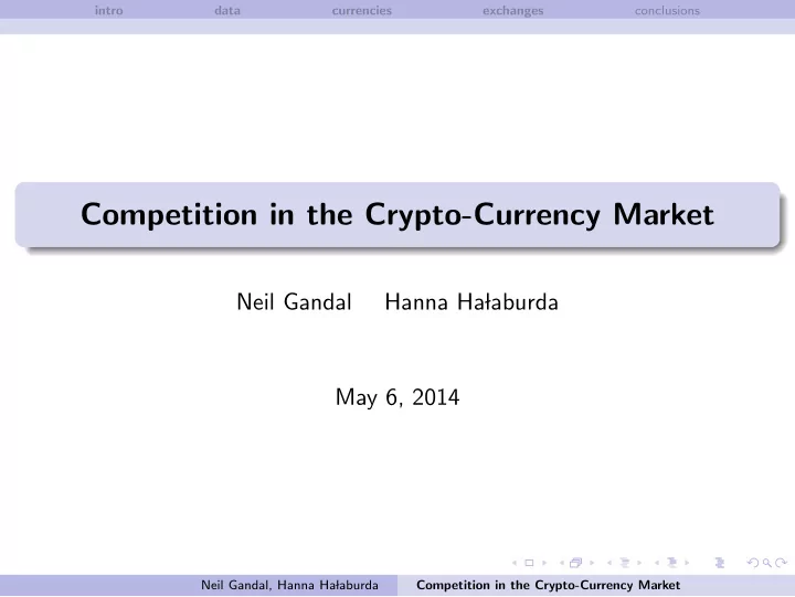 competition in the crypto currency market