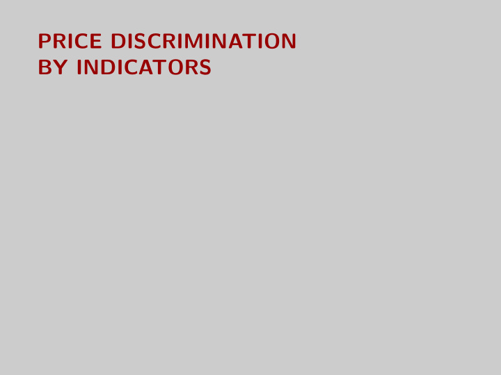 price discrimination by indicators overview