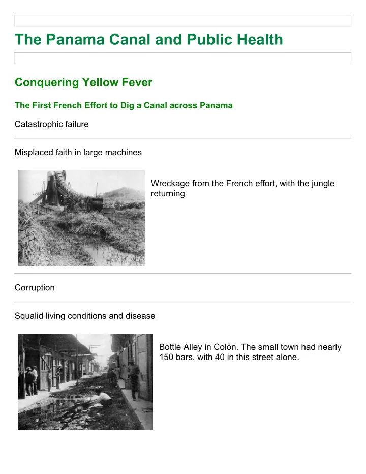 the panama canal and public health