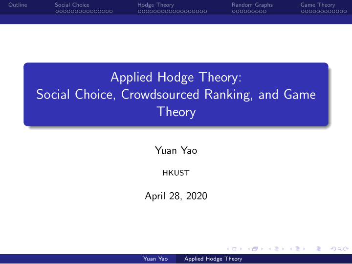 applied hodge theory social choice crowdsourced ranking