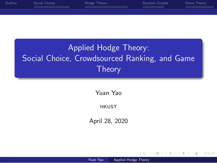 applied hodge theory social choice crowdsourced ranking
