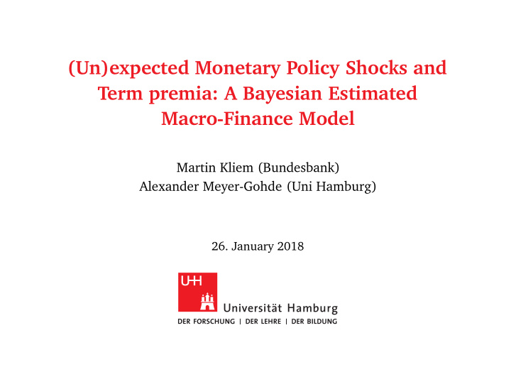 un expected monetary policy shocks and term premia a