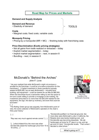 McDonalds Behind the Arches  John F. Love   He soon realized that while McDonalds